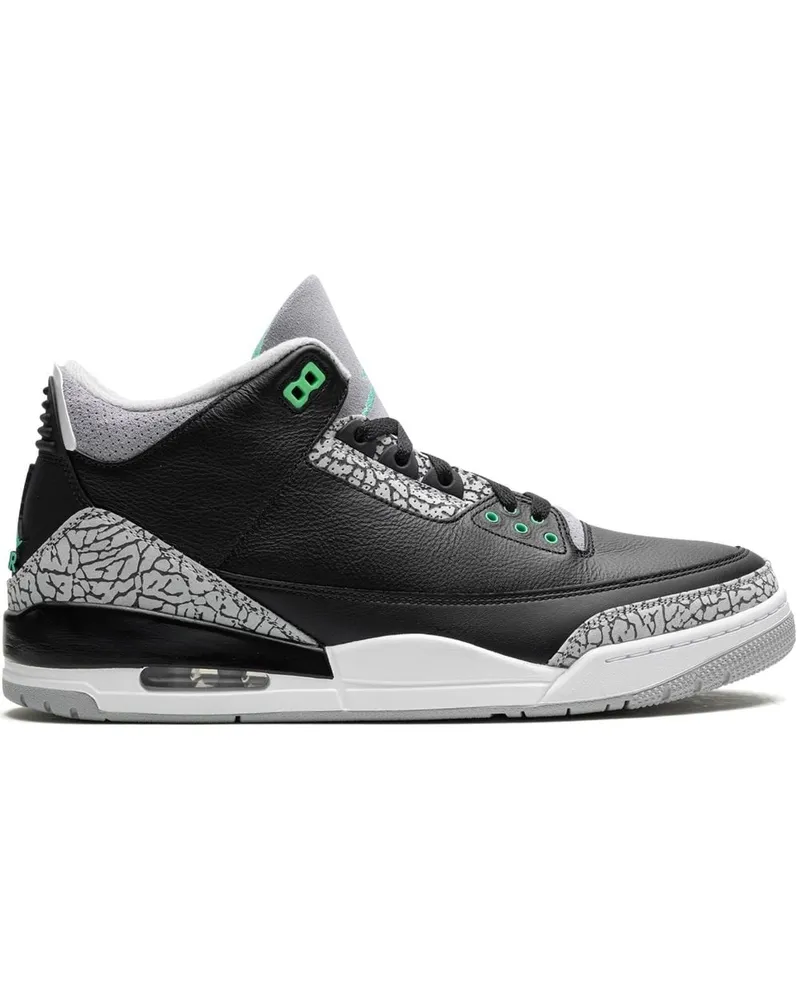 Jordan Air  3 Retro "Green Glow" Sneakers - Schwarz Schwarz
