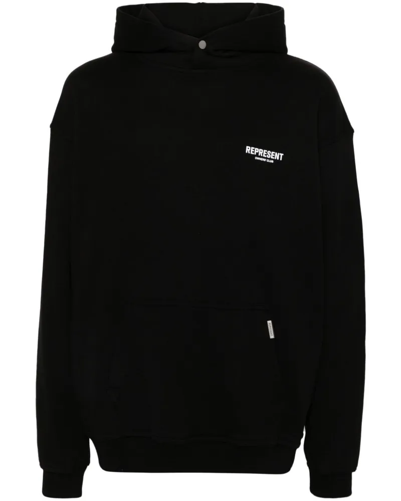 REPRESENT Hoodie mit Logo-Print Schwarz