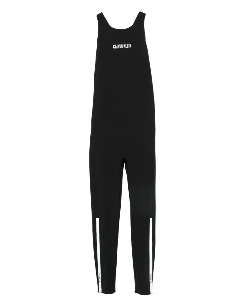 Calvin Klein Sport-Jumpsuit mit Logo-Print - Schwarz Schwarz