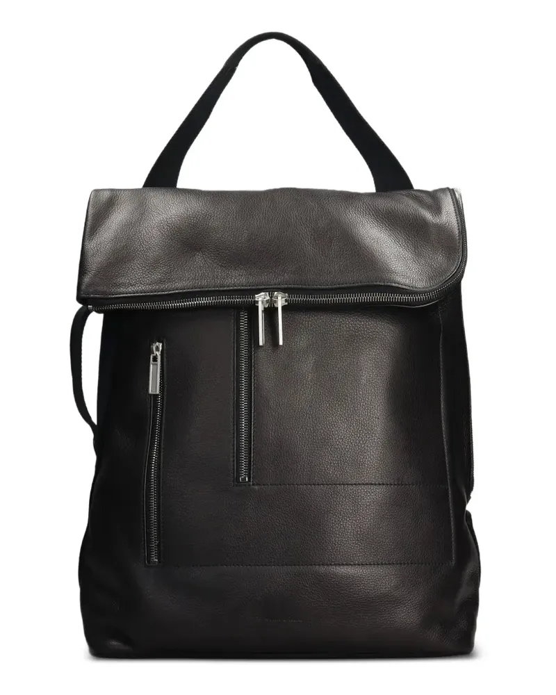 Rick Owens Rucksack aus gekörntem Leder - Schwarz Schwarz
