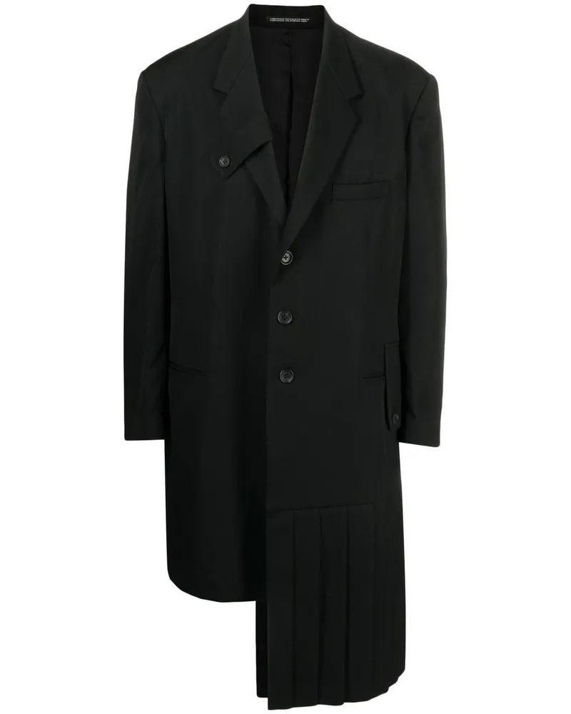 Yohji Yamamoto Mantel mit Slogan-Print - Schwarz Schwarz