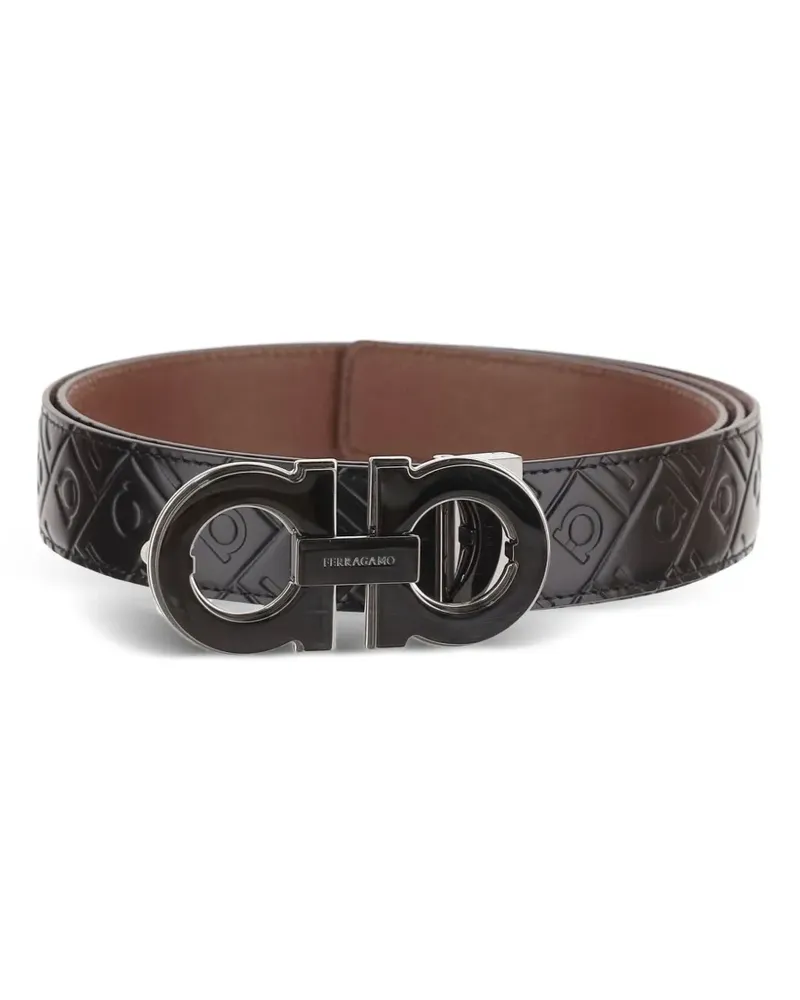 Ferragamo Wendbarer Gancini Gürtel - Schwarz Schwarz