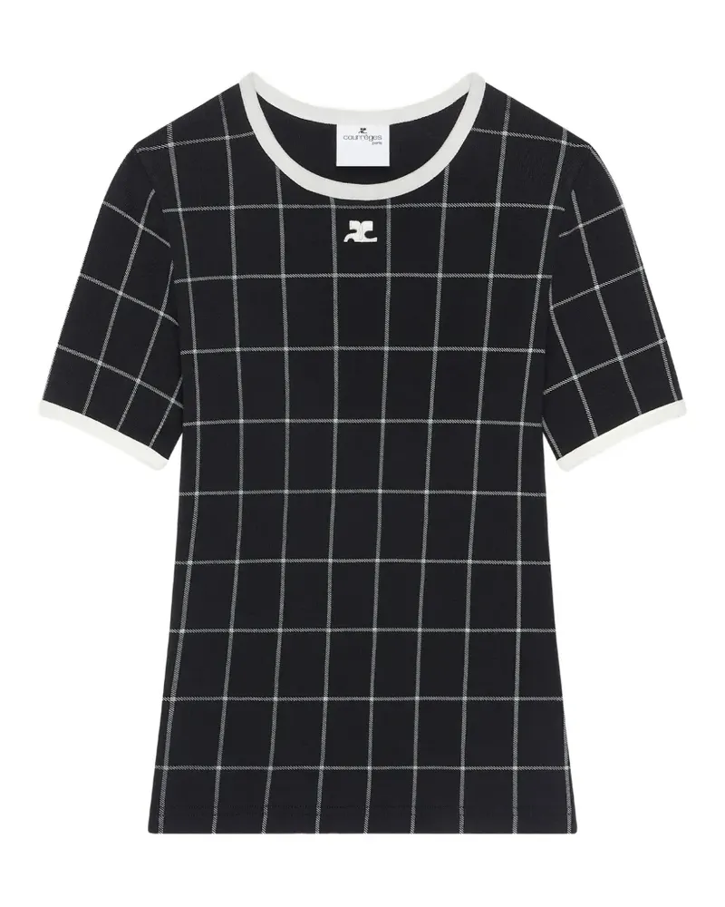 Courrèges T-Shirt mit Kontrastdetails - Schwarz Schwarz