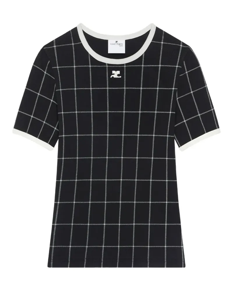 Courrèges T-Shirt mit Kontrastdetails - Schwarz Schwarz