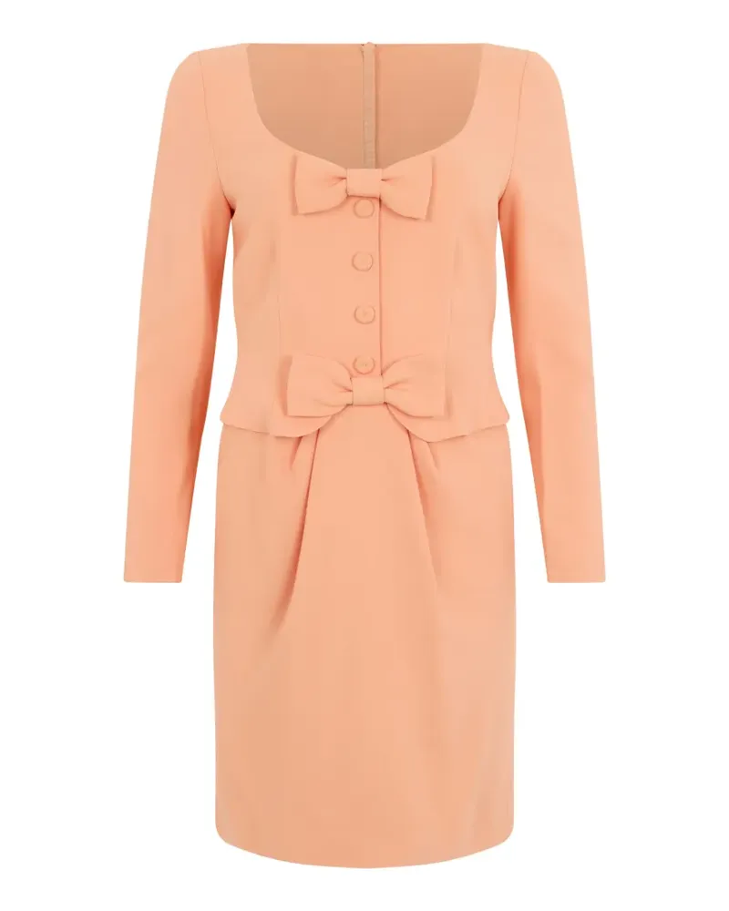 Moschino bow-detail long-sleeve mini dress - Orange Orange