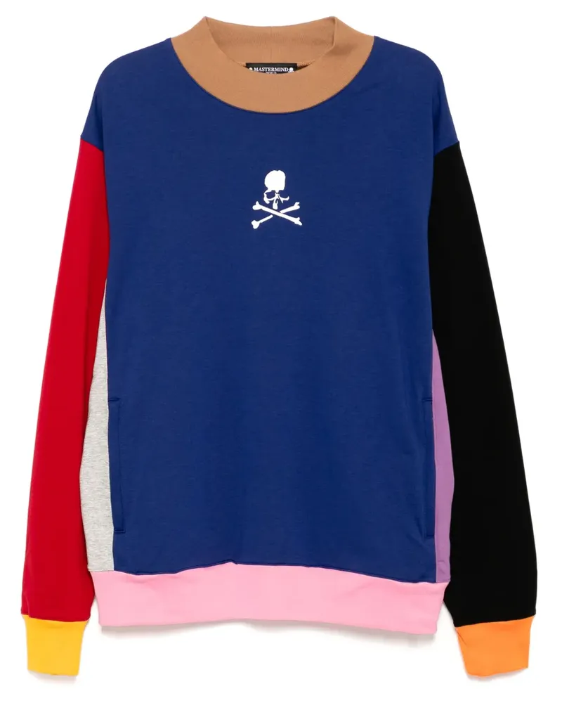 Mastermind World Sweatshirt im Patchwork-Look - Blau Blau