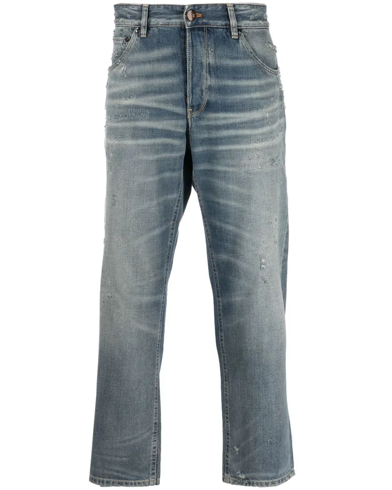 PT TORINO Straight-Leg-Jeans mit Tragefalten Blau