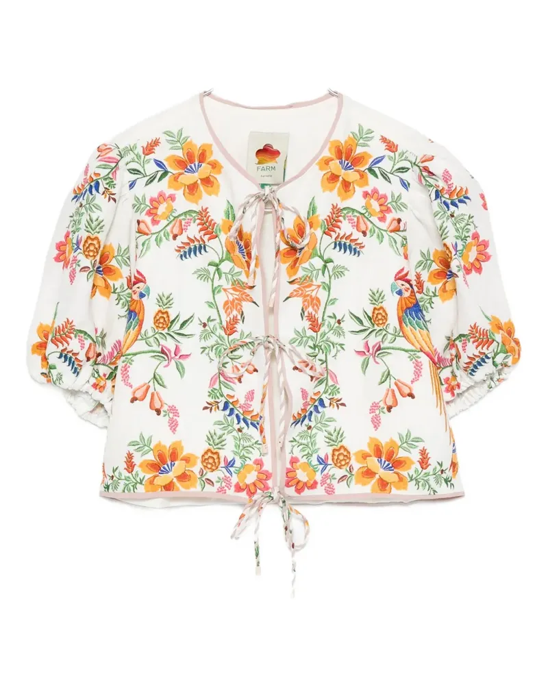 FARM Rio Delicate Forest Scarves Bluse - Weiß Weiß