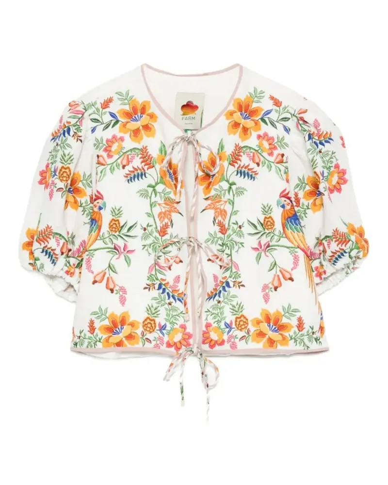 FARM Rio Delicate Forest Scarves Bluse - Weiß Weiß