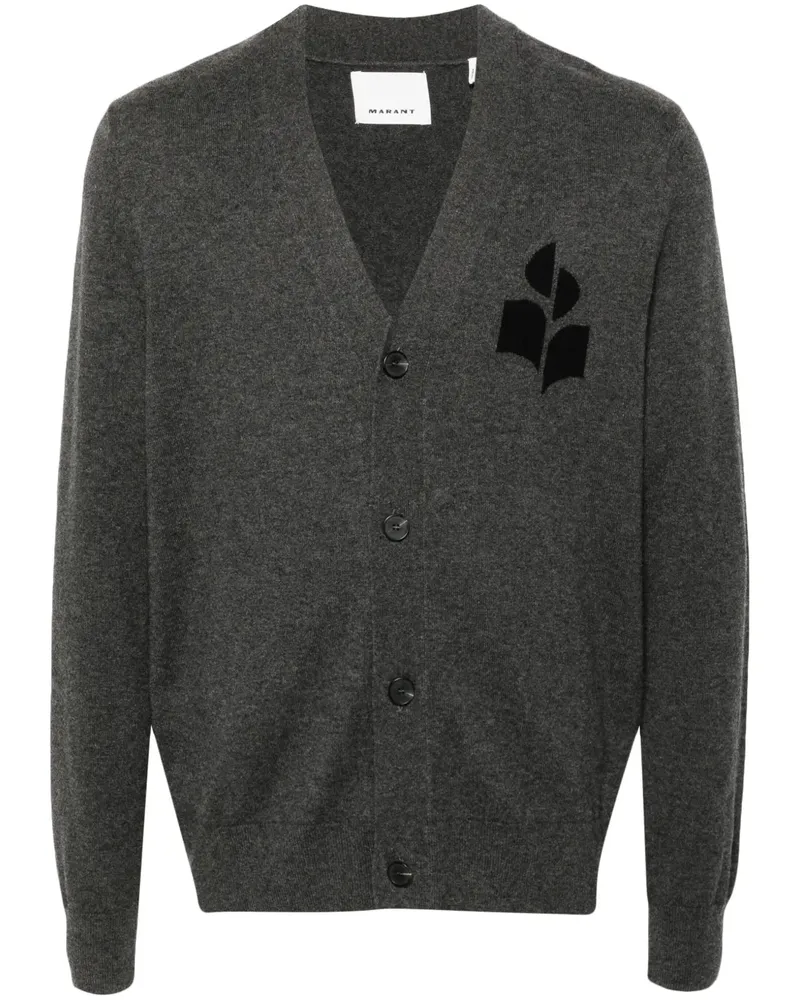 Isabel Marant Cardigan mit Intarsien-Logo - Grau Grau