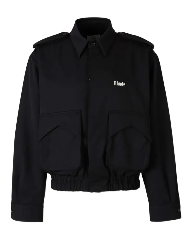 RHUDE Jacke mit Logo-Stickerei - Schwarz Schwarz