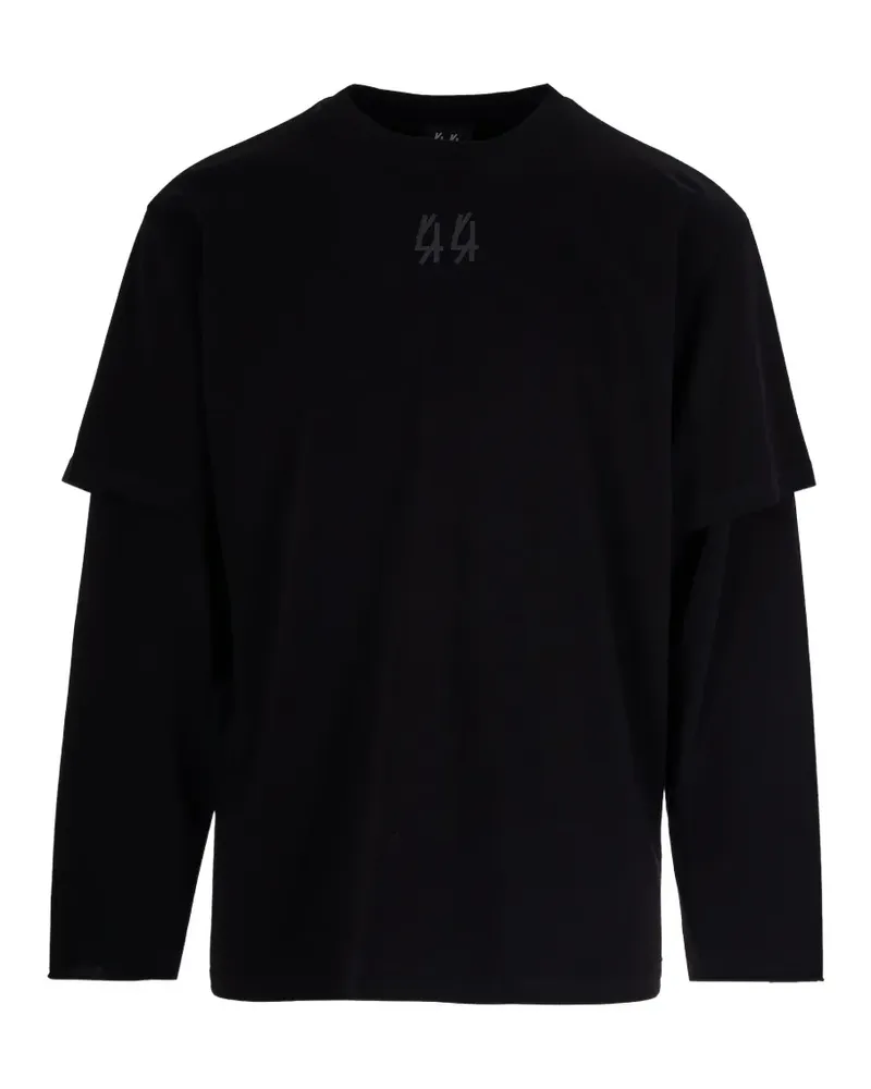 44 LABEL GROUP long-sleeve polo shirt - Schwarz Schwarz
