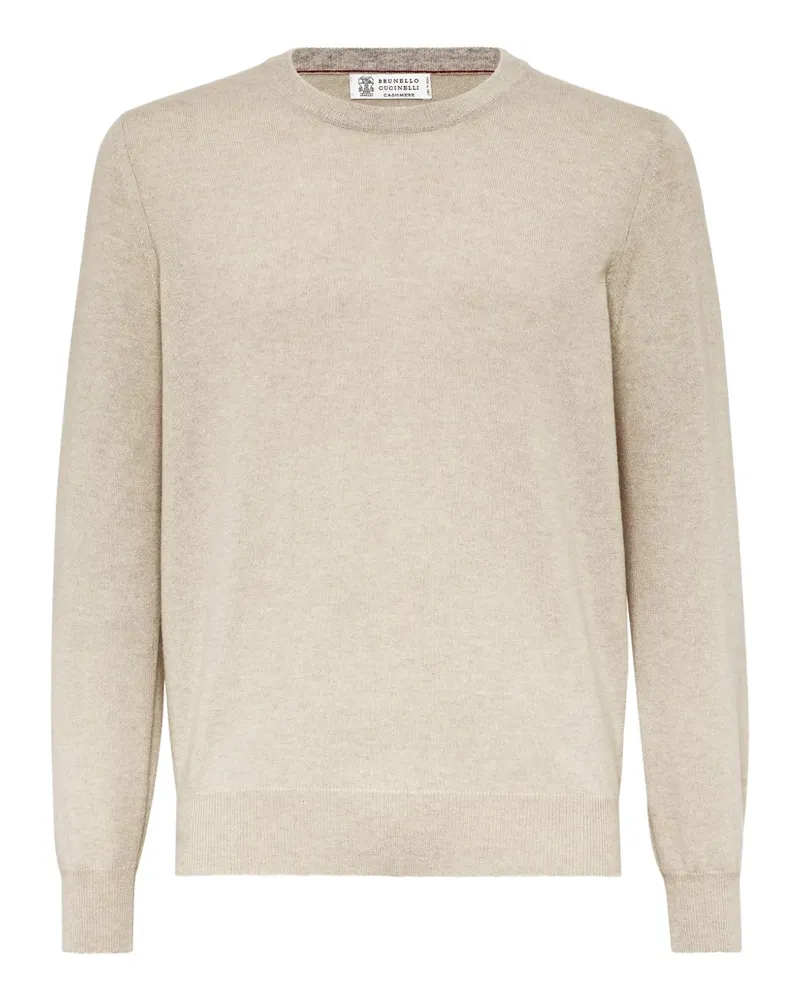 Brunello Cucinelli Schmaler Kaschmirpullover - Nude Nude
