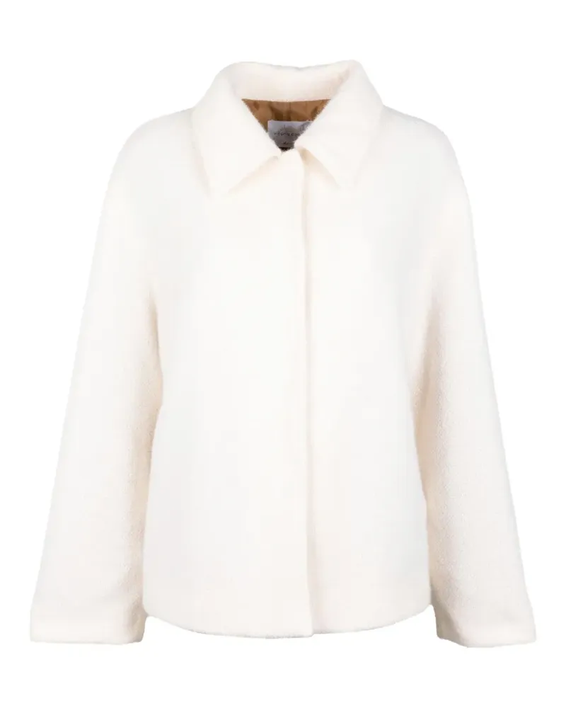 Vicario Cinque bouclé-textured collar coat - Nude Nude