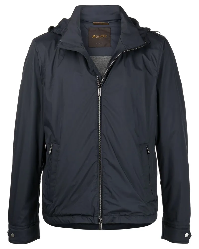 MOORER Kapuzenjacke mit Reißverschluss - Blau Blau