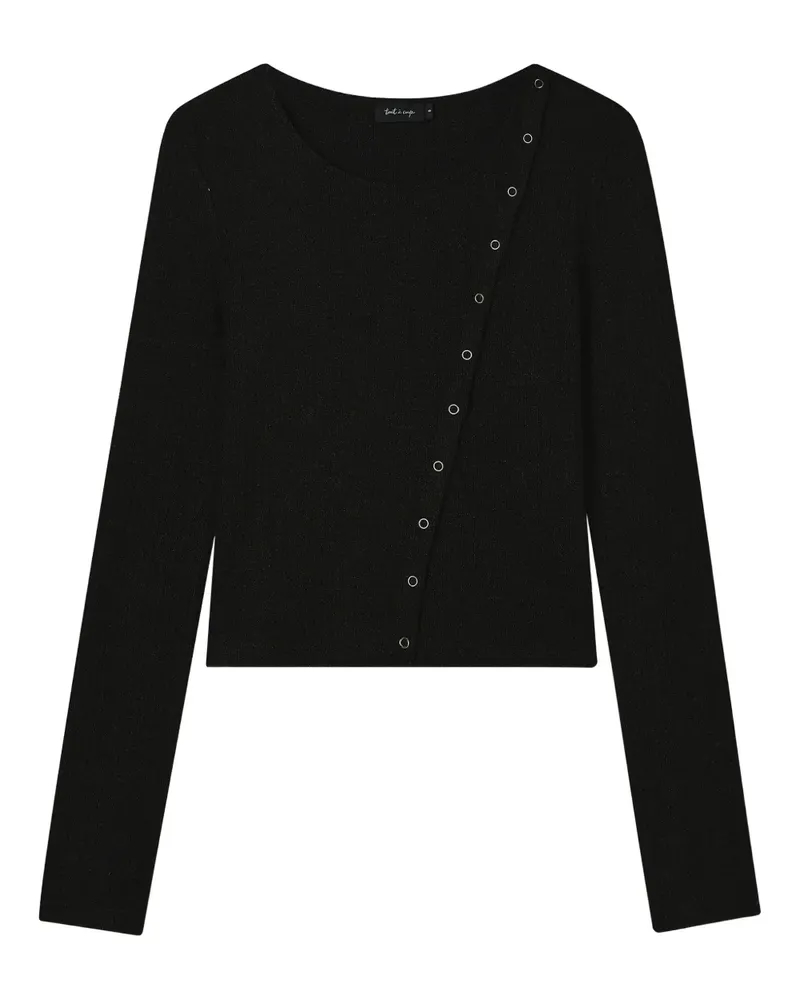 Tout a Coup Asymmetrisches Oberteil mit Knöpfen - Schwarz Schwarz