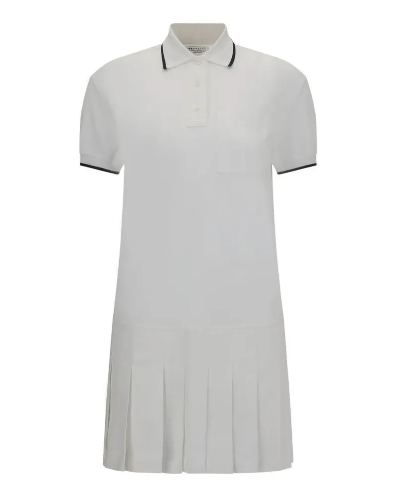 Brunello Cucinelli polo-collar mini dress - Weiß Weiß