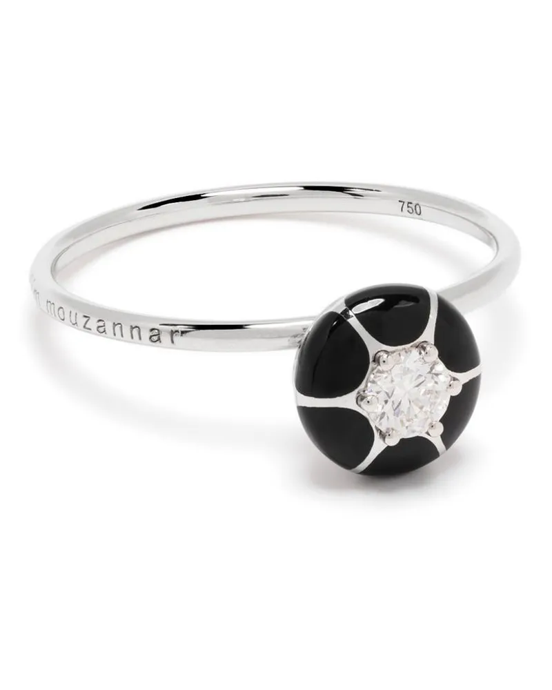 Selim Mouzannar 18kt Sea Flowers Weißgoldring mit Diamanten - Silber Silber