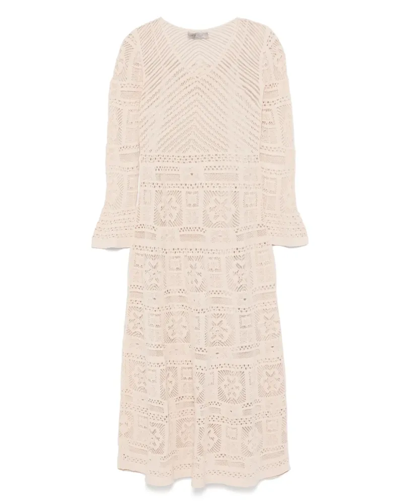 D.EXTERIOR Maxikleid im Patchwork-Look - Nude Nude