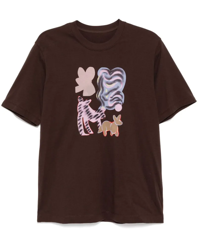 JNBY T-Shirt mit Katzen-Print - Braun Braun