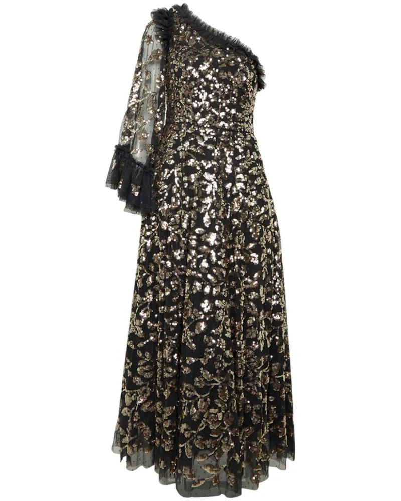 Needle & Thread Falling Leaves Midikleid - Schwarz Schwarz
