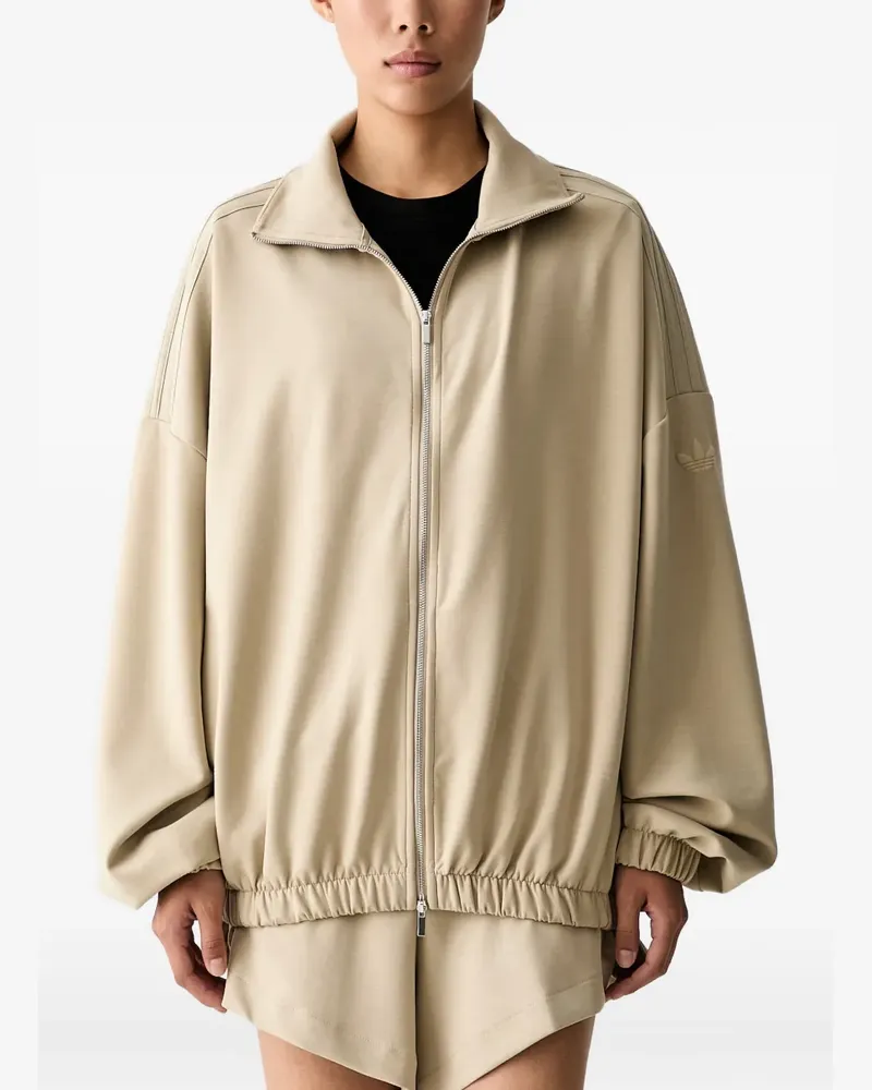 adidas 3-Stripes Trefoil zip-up top - Nude Nude