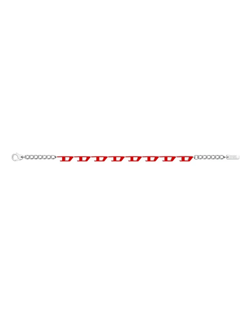 Diesel enamel D logo bracelets - Silber Silber