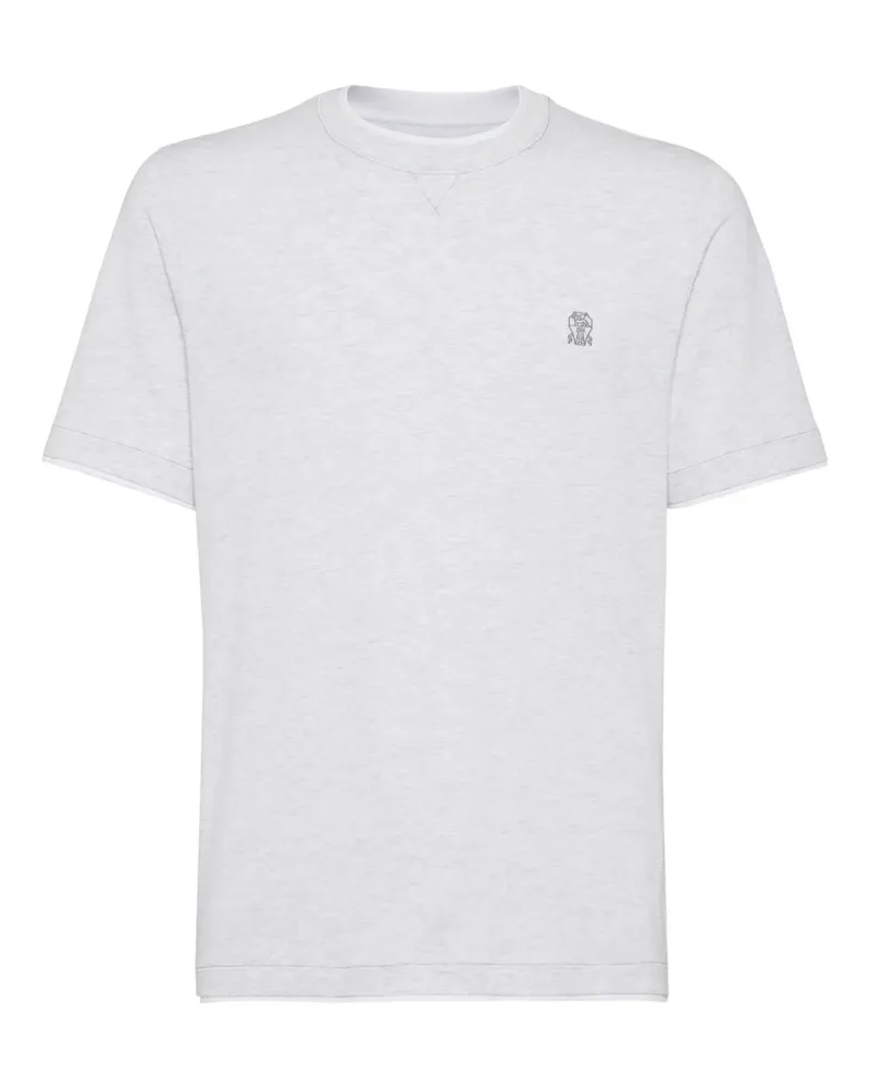 Brunello Cucinelli T-Shirt mit Logo-Print - Grau Grau