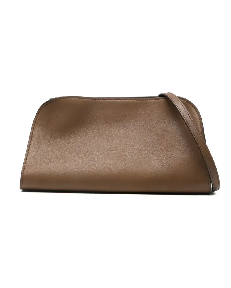 The Row Peggy leather clutch - Braun Braun