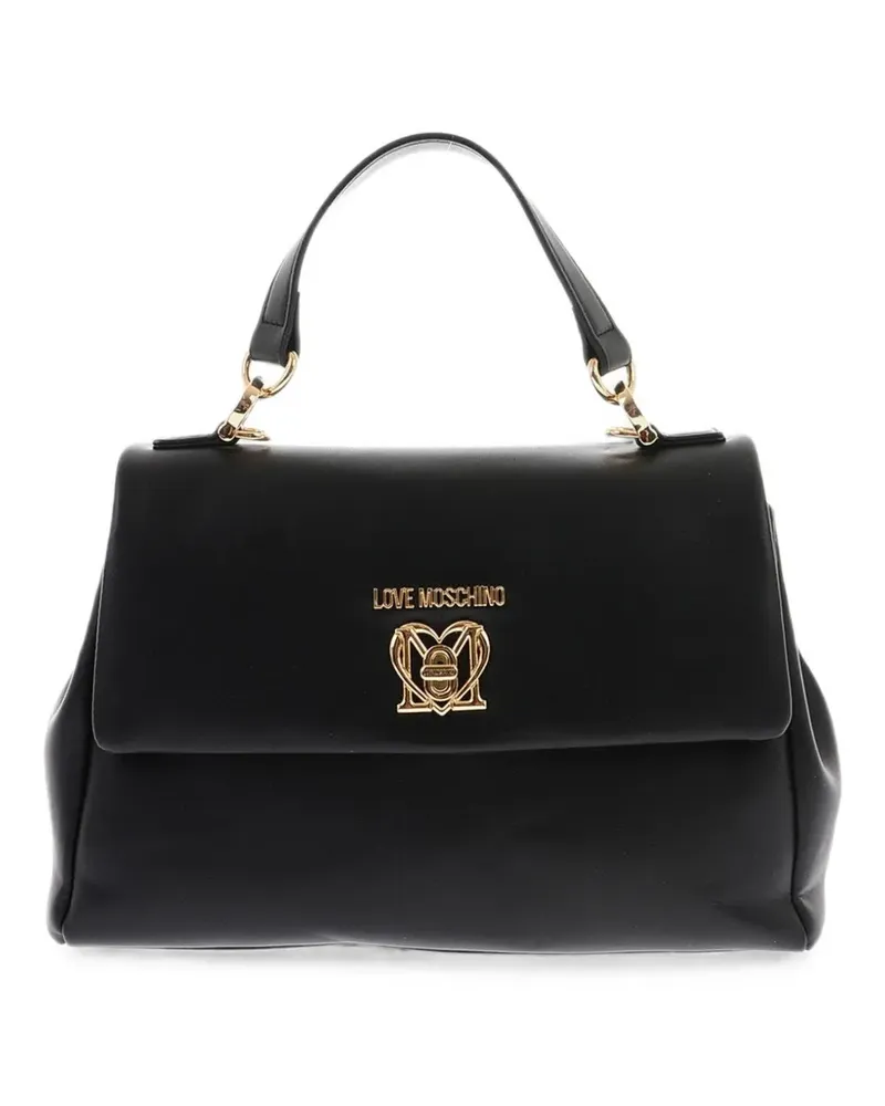 Moschino logo-plaque tote bag - Schwarz Schwarz