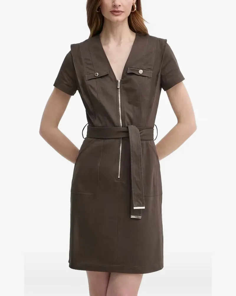 Morgan belted V-neck dress - Braun Braun