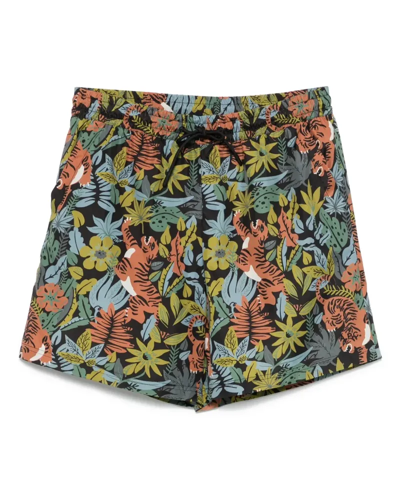 A.P.C. Badeshorts mit Dschungel-Print - Grün Grün