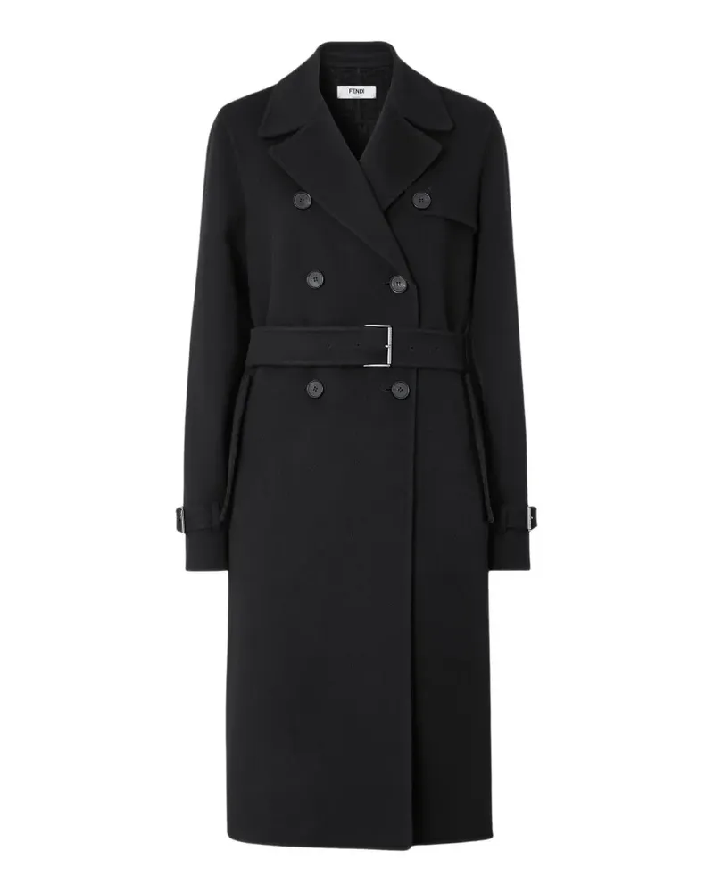 Fendi Doppelreihiger Mantel mit Gürtel - Schwarz Schwarz