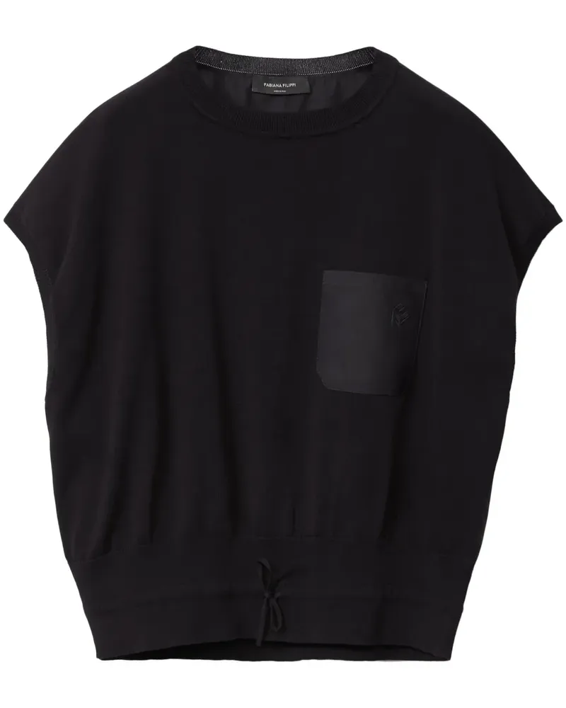 Fabiana Filippi T-Shirt mit Logo-Stickerei - Schwarz Schwarz