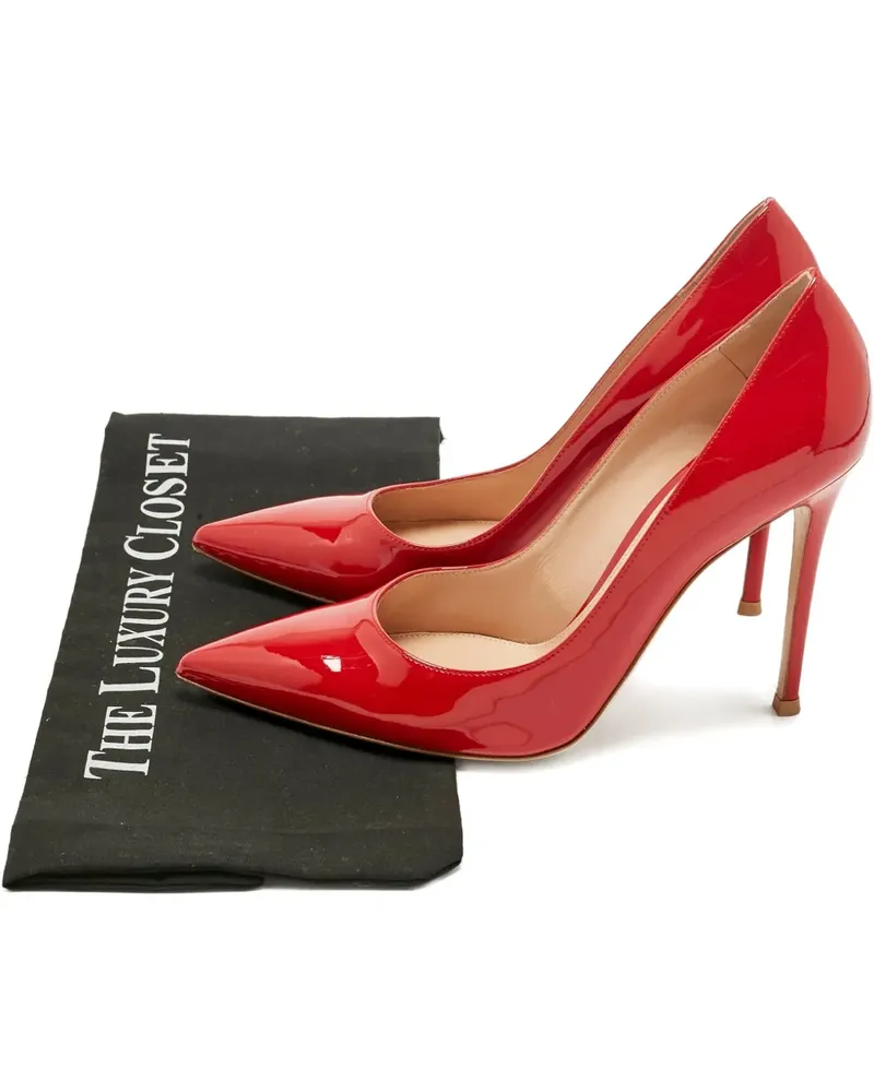 Gianvito Rossi pointed-toe leather pumps - Rot Rot