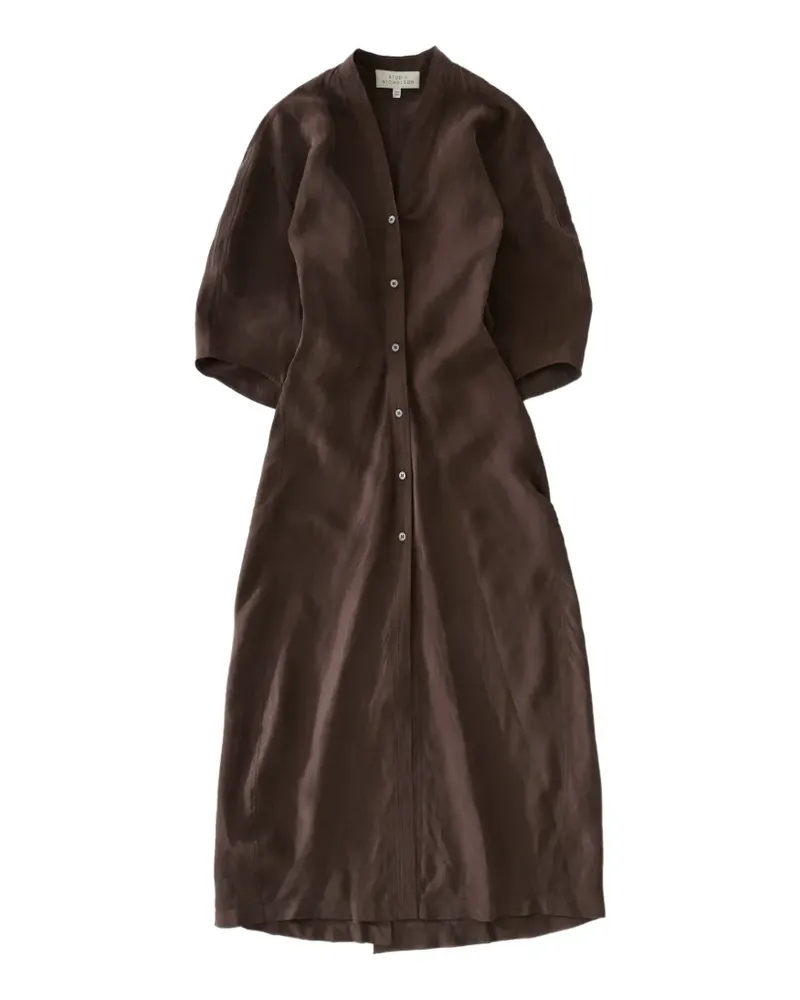 Studio Nicholson Yosha Midikleid mit Bananendetail - Braun Braun