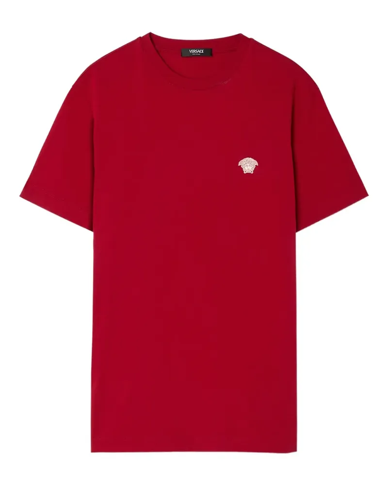 Versace T-Shirt mit Medusa-Stickerei - Rot Rot