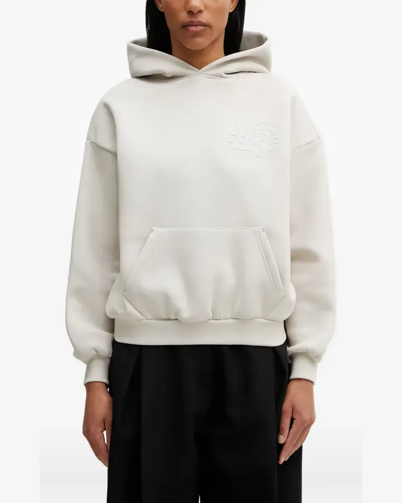 WRSTBHVR Reen V2 logo-detail hoodie - Nude Nude
