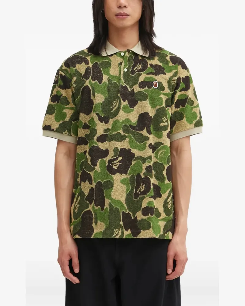 BAPE Camo Pile Jacquard-Poloshirt - Grün Grün