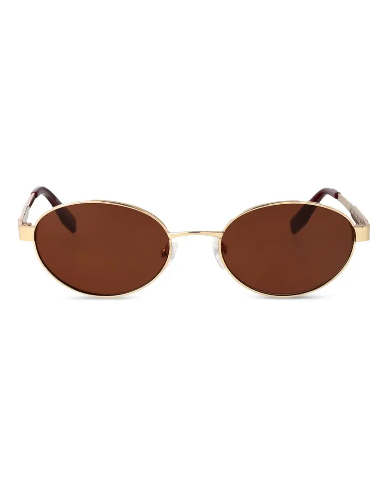 Karl Lagerfeld logo-plaque oval-frame sunglasses - Gold Gold