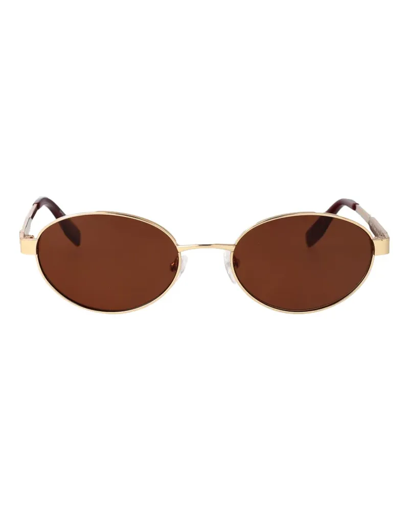 Karl Lagerfeld logo-plaque oval-frame sunglasses - Gold Gold