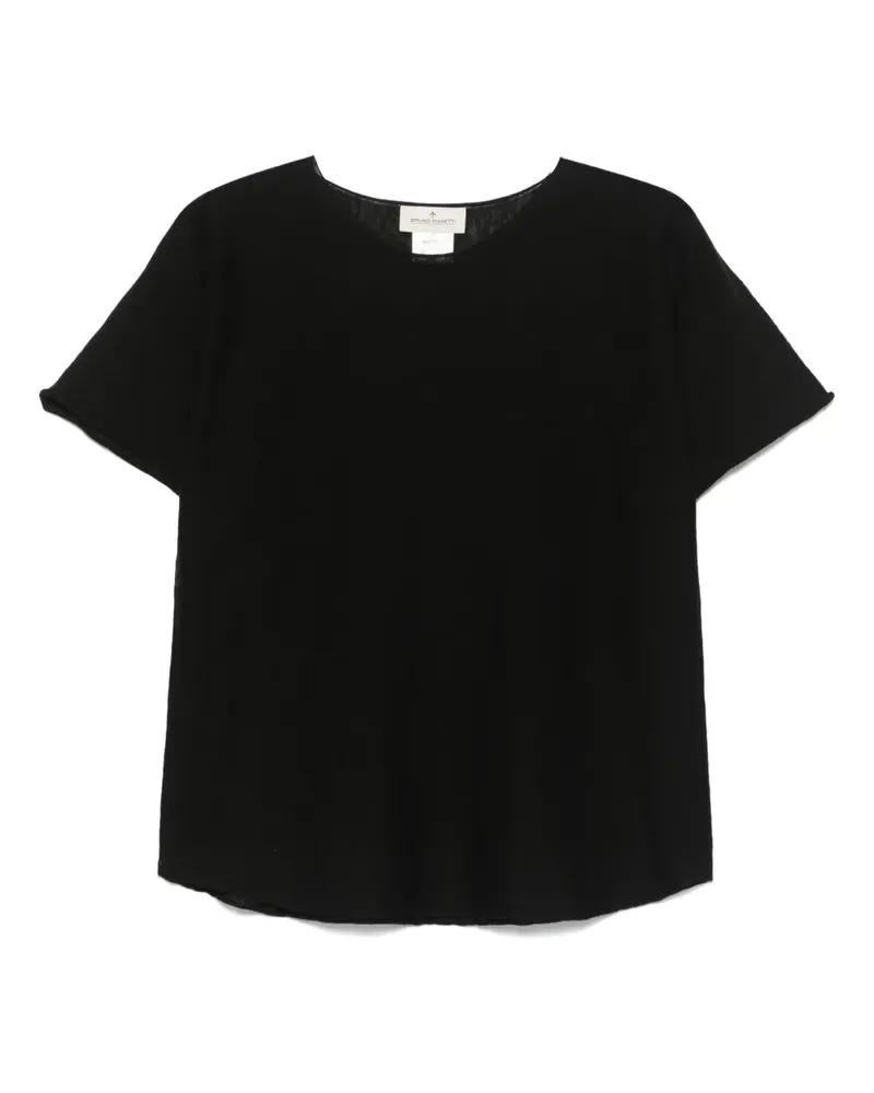 Bruno Manetti T-Shirt aus Feinstrick - Schwarz Schwarz