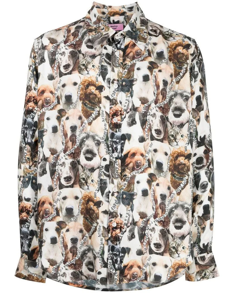 Martine Rose Hemd mit Haustiere-Print Mehrfarbig