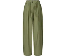 string-band wide-leg linen trousers