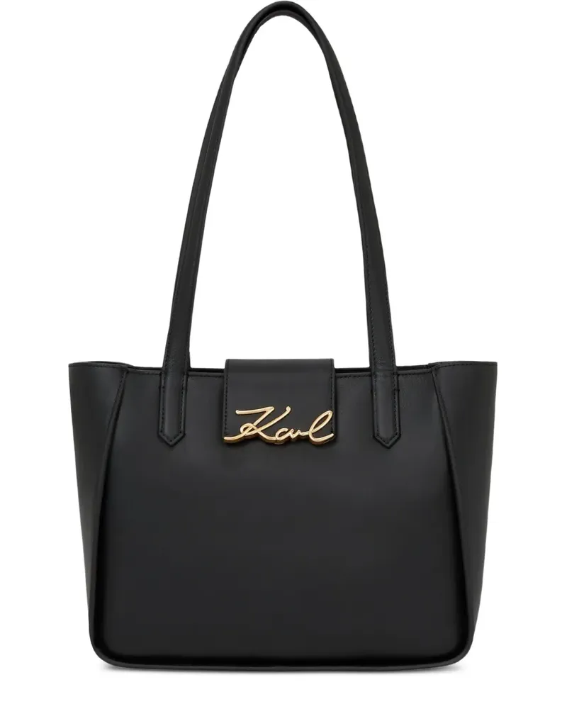 Karl Lagerfeld Kleiner Tote Bag mit Logo - Schwarz Schwarz