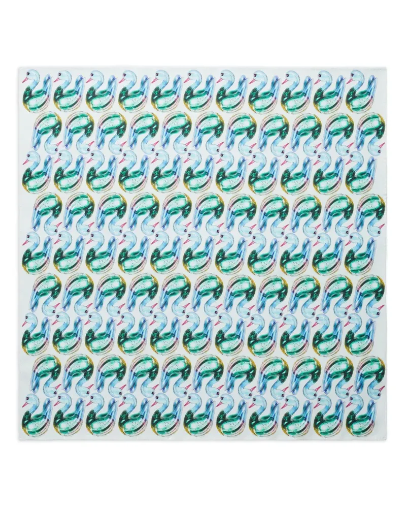 Tory Burch Halstuch mit Lucky Duck-Print - Weiß Weiß