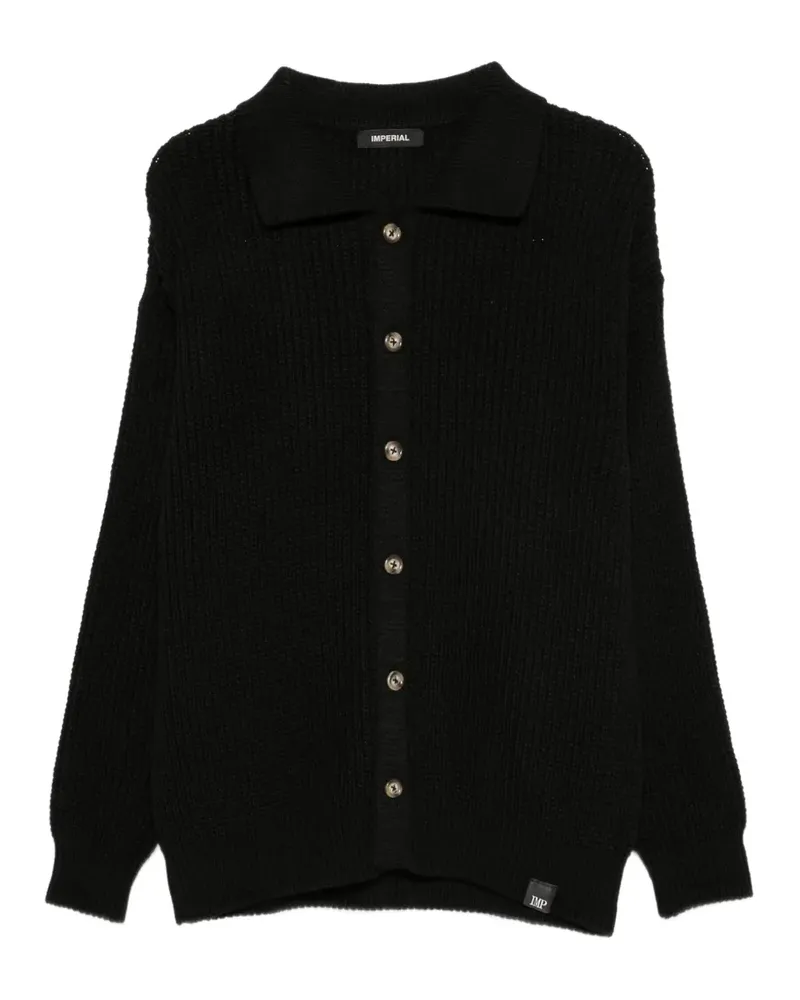 IMPERIAL Gerippter Cardigan - Schwarz Schwarz