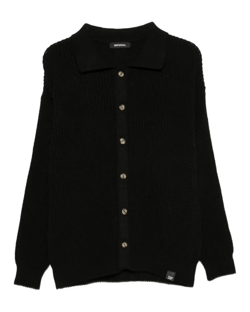 IMPERIAL Gerippter Cardigan - Schwarz Schwarz