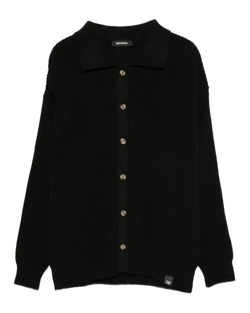 IMPERIAL Gerippter Cardigan - Schwarz Schwarz