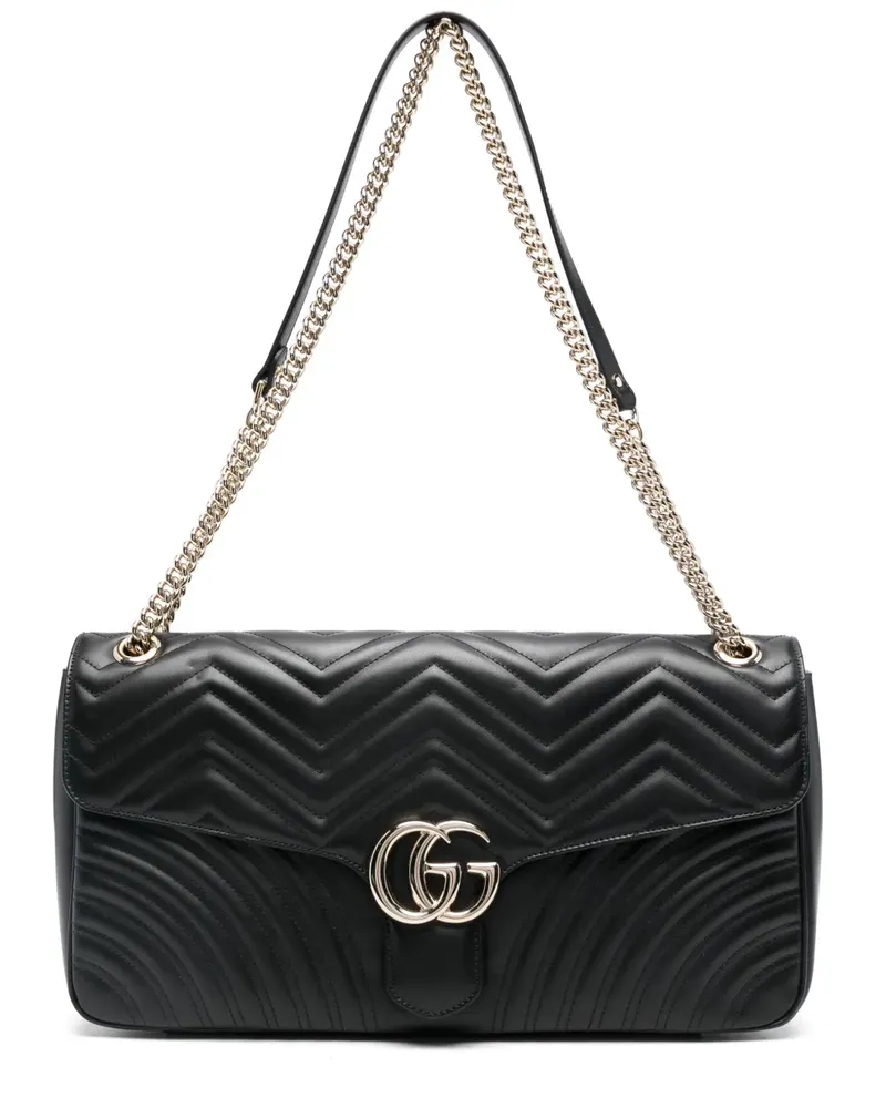 Gucci Große GG Marmont Schultertasche - Schwarz Schwarz